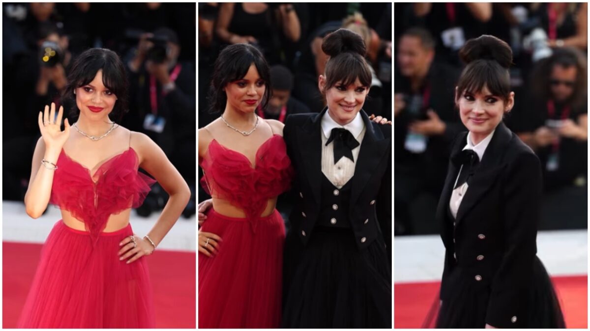 Venezia 2024, Winona Ryder e Jenna Ortega: il red carpet di coppia è super Goth