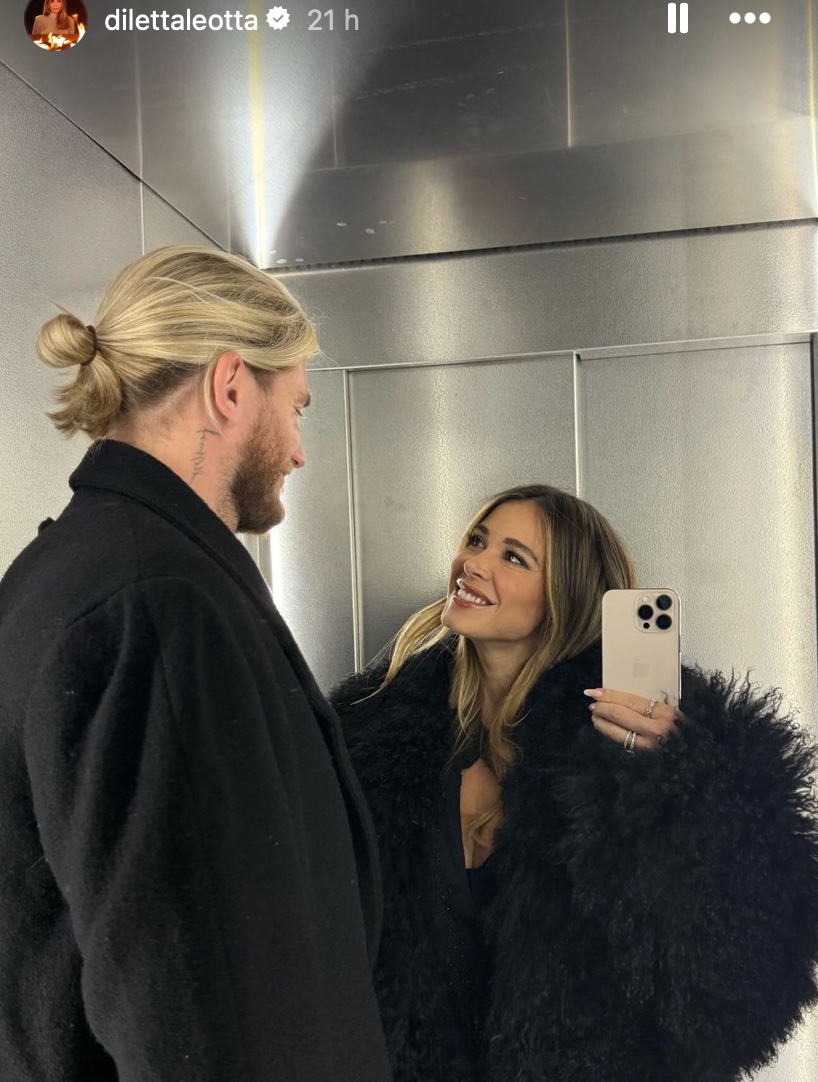 Diletta Leotta e Loris Karius, Look di Coppia total black