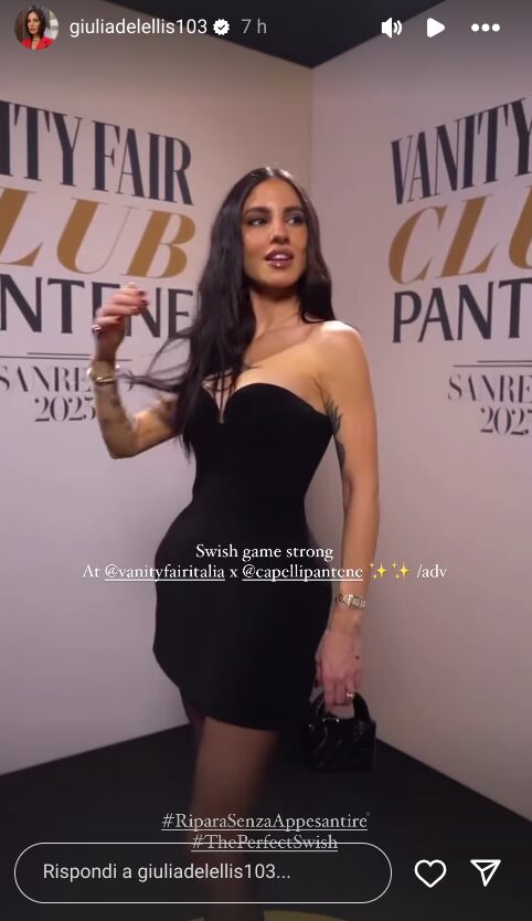 Giulia De Lellis, mozzafiato a Sanremo con il Look total black: guarda qui!